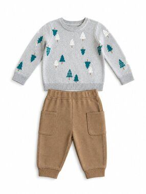 NWT First Impressions Baby Boys 2 Piece Sweater & Jogger Set Size 6-9 Months